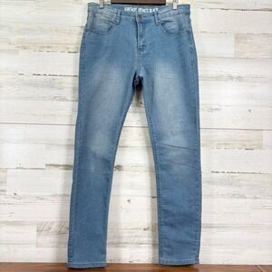 Vintage Genes Black Skinny Fit Mens Jeans 34x31 Light Blue Wash Denim